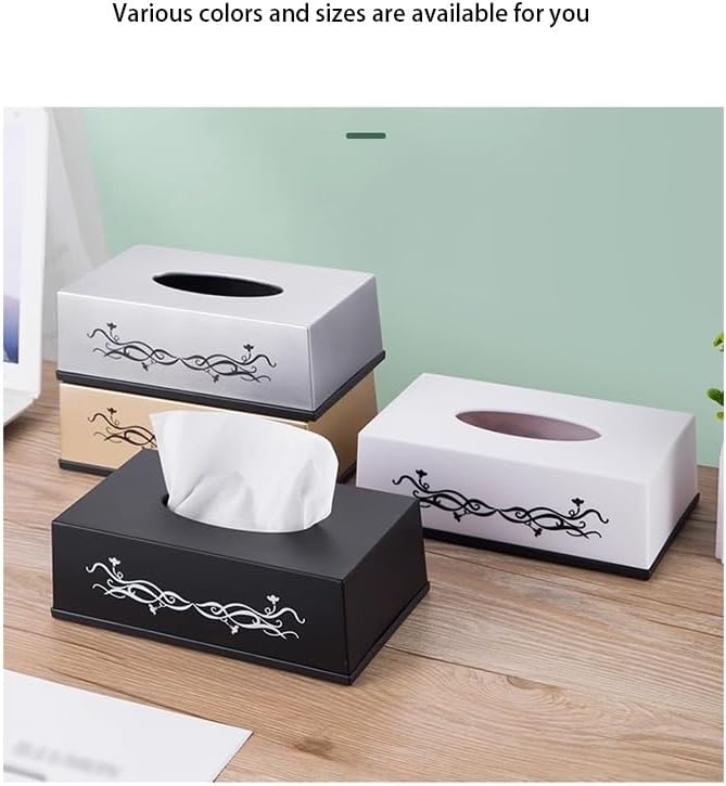 Stylish Tissue Box Multifunctional Tissue Box Tissue Box Cover with Storage Tissue and Remote Control Holder for Home Office Desk Bedroom Modern Tissue Box (Color : Pink, Size : B) (Gold large)
