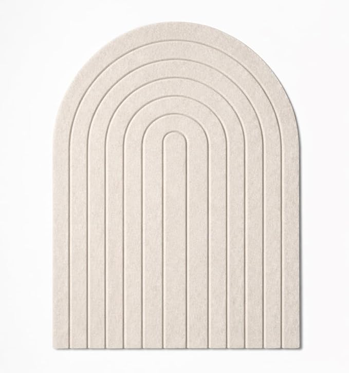 Orelle Rainbow Arch Felt Bulletin Board | Foldable Peel and Stick Felt Board for Wall | Aesthetic Arch Pin Boards for Walls, Office, Vision Board, Kids Art Display | 23 x 31”| Beige