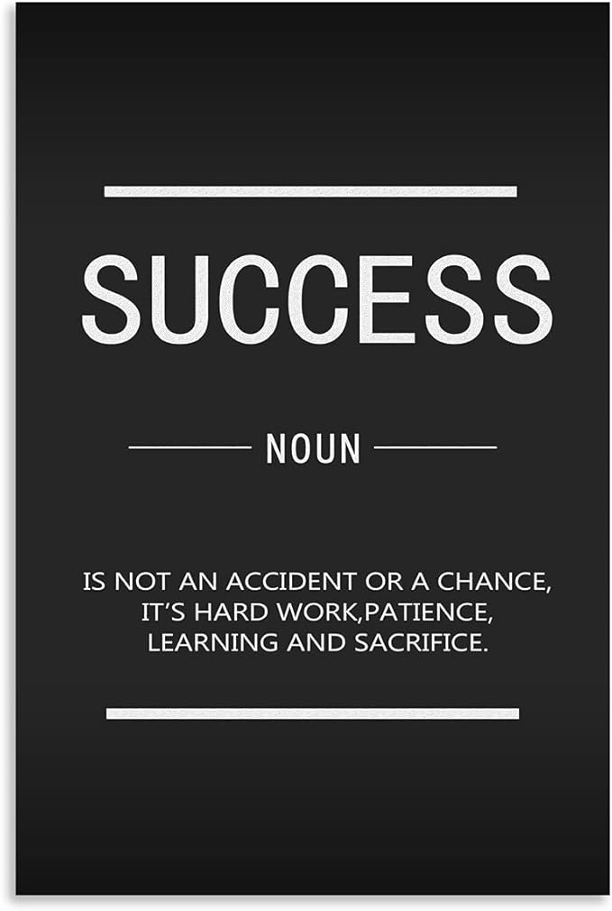 Motivational Poster Inspirational Canvas Wall Art Entrepreneur Quotes Painting Modern Success Motivational Poster Printing Office Bedroom Artwork Decorative Frame Ready to Hang[24''W x 36''H]