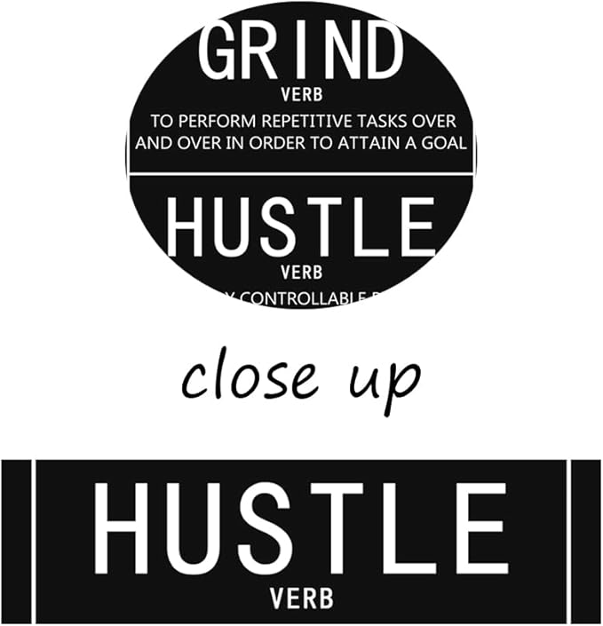 Office Decor Inspirational Canvas Wall Art Inspirational Quotes Grind Verb Hustle Verb Execution Noun Painting Poster Print Artwork Classroom Living Room Wall Decor Frame Ready to Hang[30″W X 40″H]
