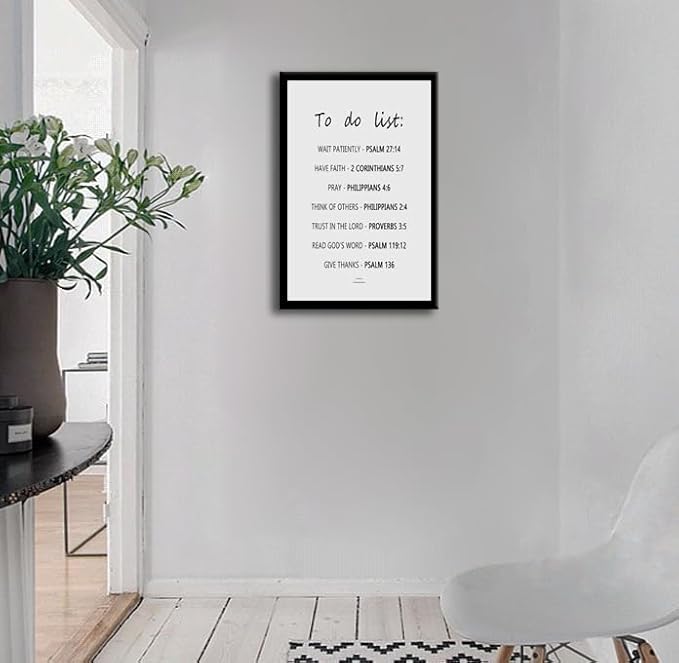 Motivational Wall Decor To Do List The Christian Faith Psalm,2 Corinthians,Philippians,Proverbs Inspirational Religious Decor with Scripture Quotes for Church Home Indoor Ready to Hang [24" W X 36" H]