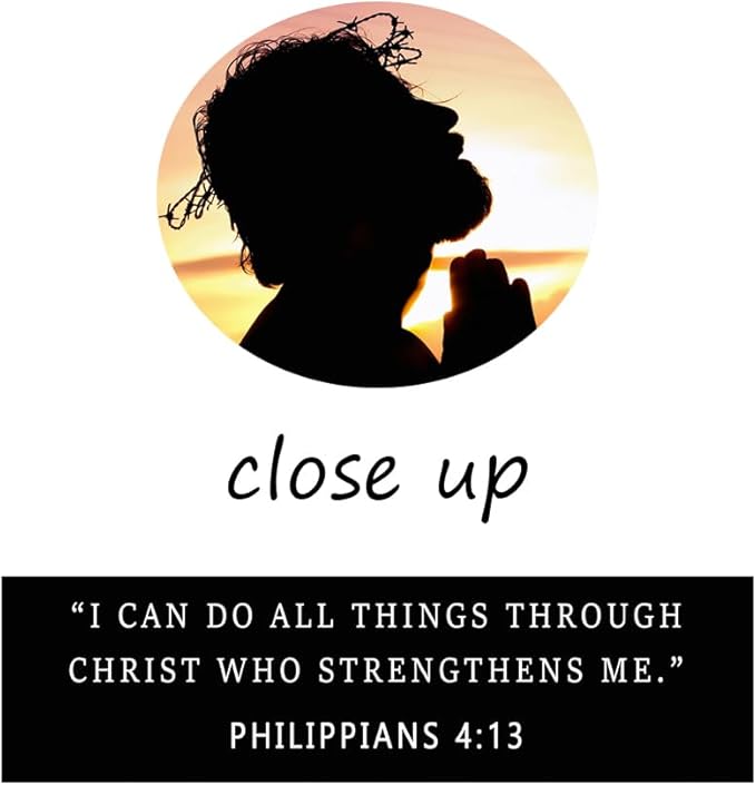 WYJDFART Philippians 4:13 “I Can Do All Things Through Christ” Inspirational Wall Art Jesus Silhouette Motivational Religious Wall Decor Inspirational Quote for Church Home Indoor [24" W X 36" H]
