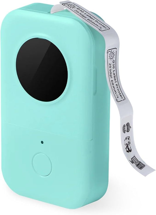 Label Printer, D30 Label Printer Sticker Maker Machine Portable Bluetooth Labeler for Office Home School(Blue)