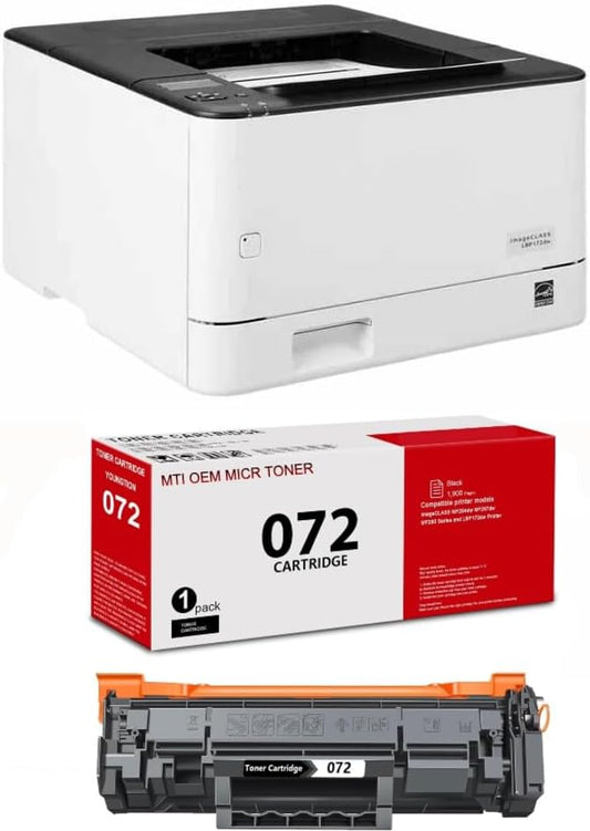 MTI imageCLASS lbp172dw Check Printer, Wireless B&W Laser Office Printer, 1 OEM Modified 072 Starter MICR Toner Cartridge, Best for Printing Business and Personal Checks