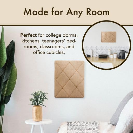 Burlap Covered with Criss-Cross Twine Bulletin Picture & Memo Board, 19.75 x 15.75