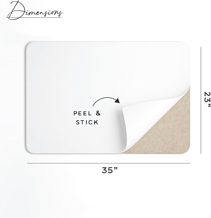 Orelle Felt Bulletin Board | 35 x 23” | Foldable Peel and Stick Felt Board for Wall | Alternative Cork Board for Office, Message Board, Kids Art Display | Beige