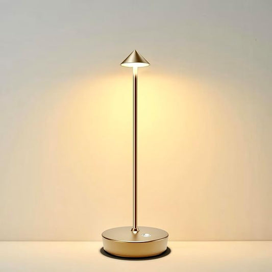 Rechargeable Cordless Table Lamp, 6000mAh LED Battery Operated Desk Lamp Touch 3 Color Stepless Dimming Portable Outdoor Waterproof Table Light for Patio/Restaurant/Dining/Home(Bronze)