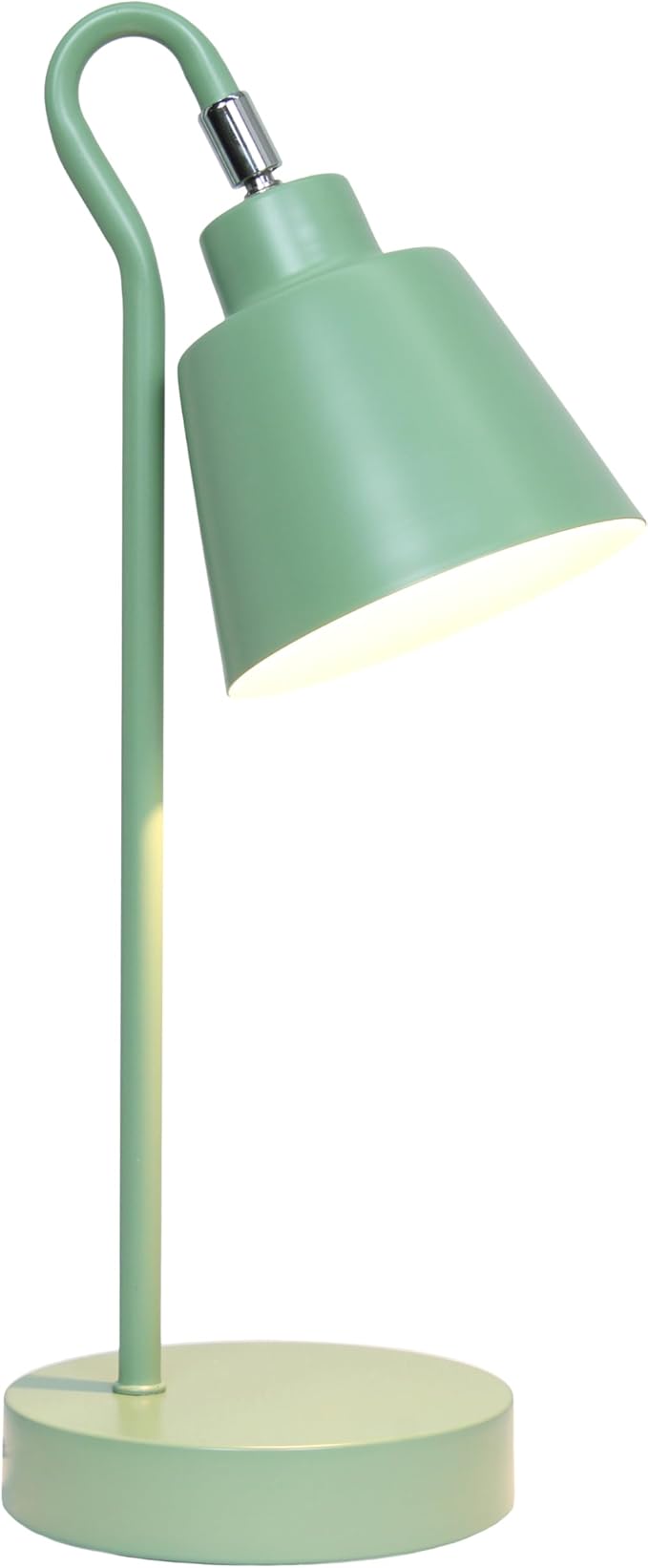 Simple Designs LD1079-SGE 16" Sleek Essentials Metal Looped Desk Task Lamp with Adjustable Shade, for Office, Desk, Nightstand, Dorm, Sage Green