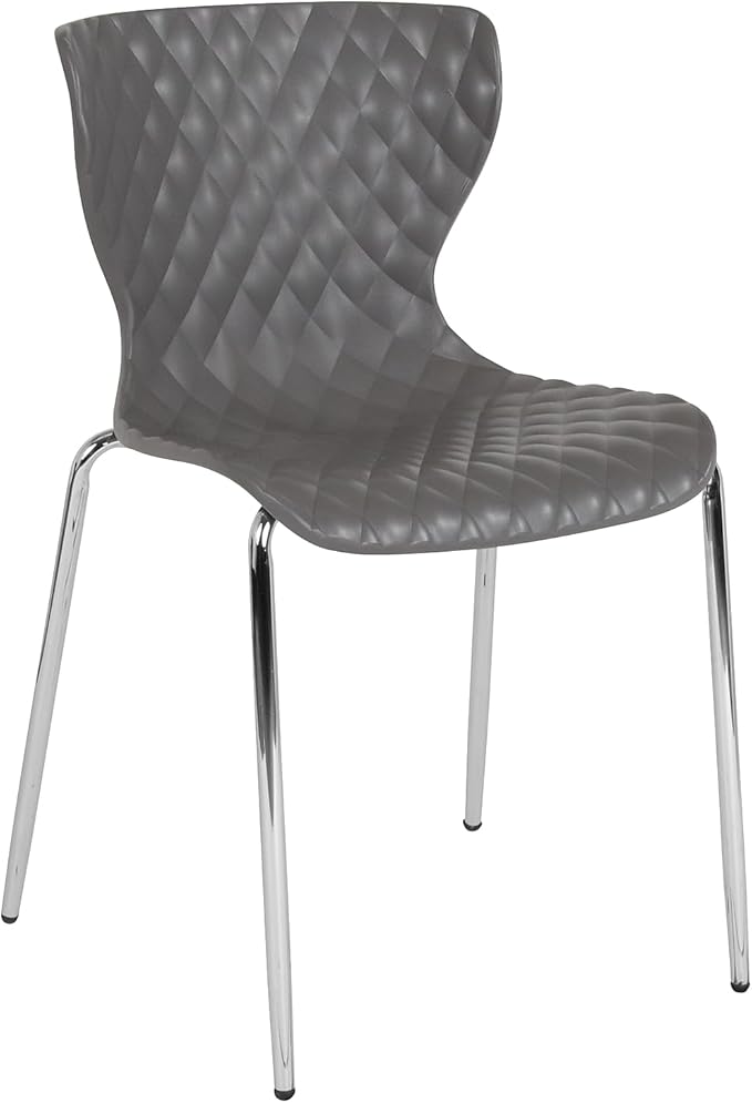 Flash Furniture Lowell Contemporary Design Gray Plastic Stack Chair