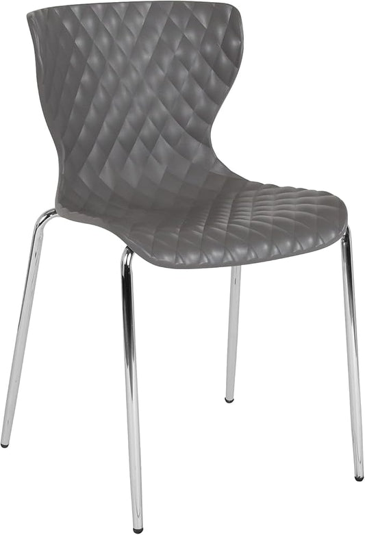 Flash Furniture Lowell Contemporary Design Gray Plastic Stack Chair