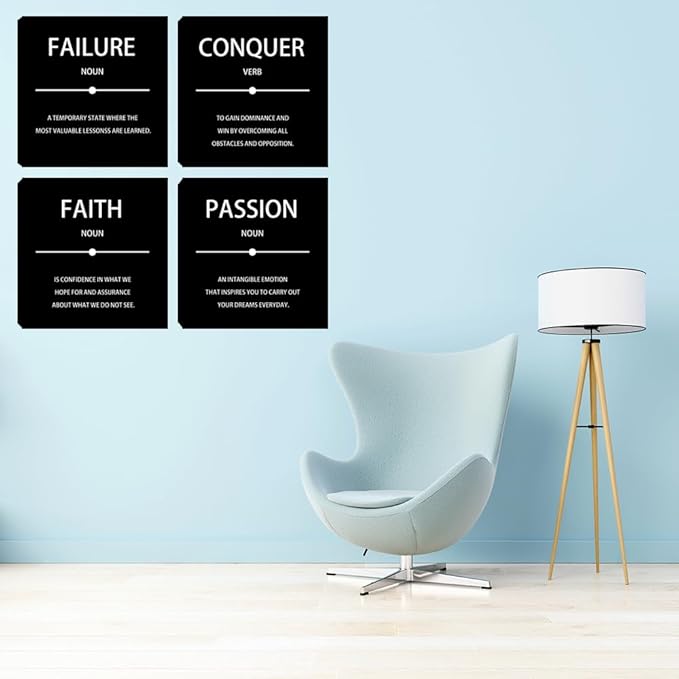 Motivational Canvas Wall Art Picture for Bedroom Home Wall Decorations for Living Room Inspirational Office Wall Decor Black Wall Painting Canvas Framed Home Wall Decor 12"x12"x4