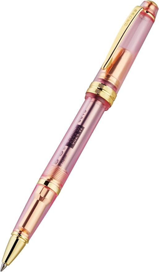 Cross Bailey Light Translucent Pink Sapphire Resin Rollerball Pen - Professional Pen for Effortless Writing - Journaling, Note-Taking & More - Black Ink - Easy Handling - Includes Gift Box