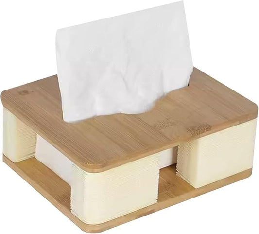 Stylish Tissue Box Household Box Car Tissue Box and Bamboo Tissue Storage Box for Bathroom Vanity Countertop Office Home Décor Gift Modern Tissue Box (Color : Brown) (White)