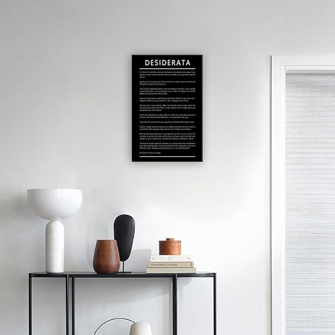 Desiderata Inspirational Canvas Wall Art Entrepreneur Quotes Motivational Posters Picture Prints Canvas Modern Home Decor Painting Artwork for Office Stretched and Framed Ready to Hang [12''W x 18''H]