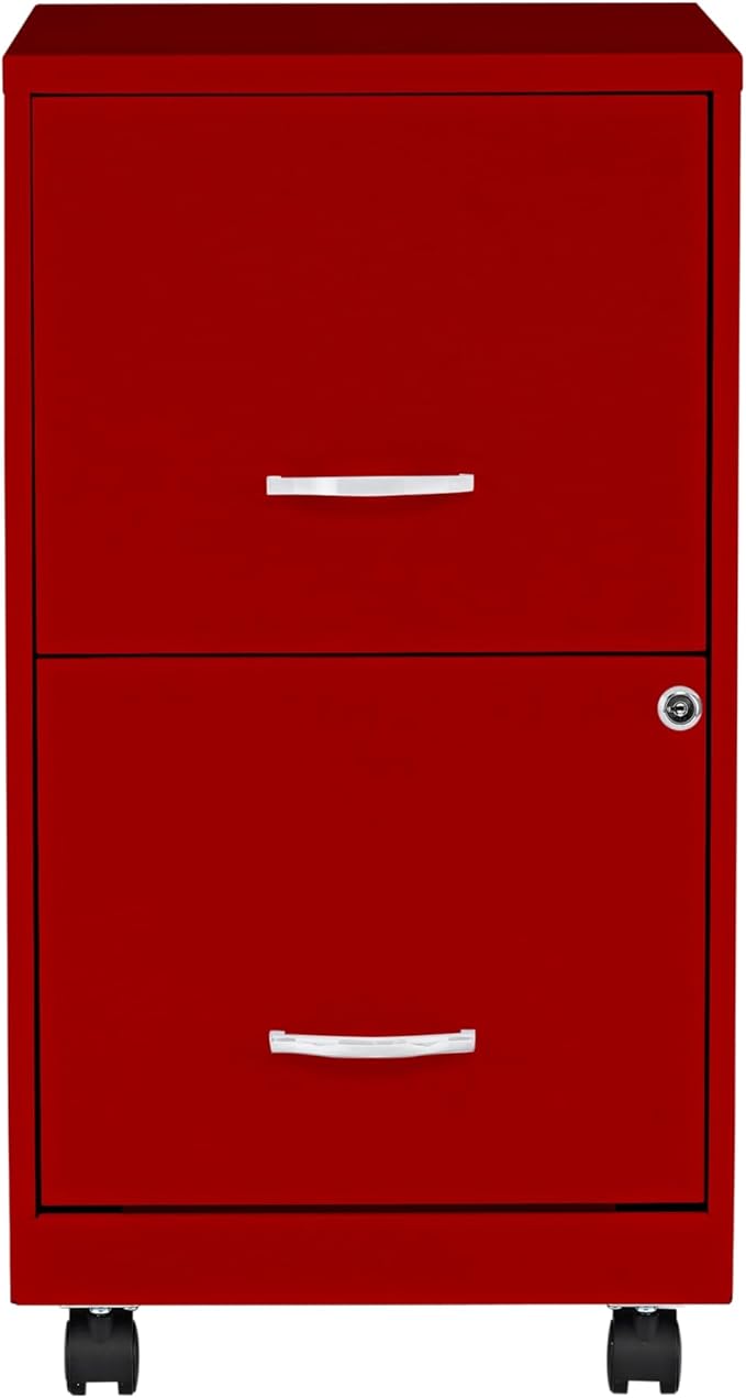Lorell LYS SOHO File/File Mobile File Cabinet, Red