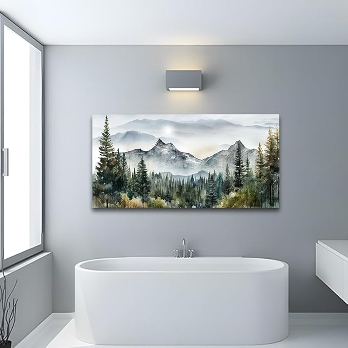 hyidecorart Wall Art For Living Room Canvas Wall Decorations For Bedroom Large Size Office Wall Decor Abstract Mountain Scenery Paintings Pictures Artworks Ready To Hang Home Decoration 24X48