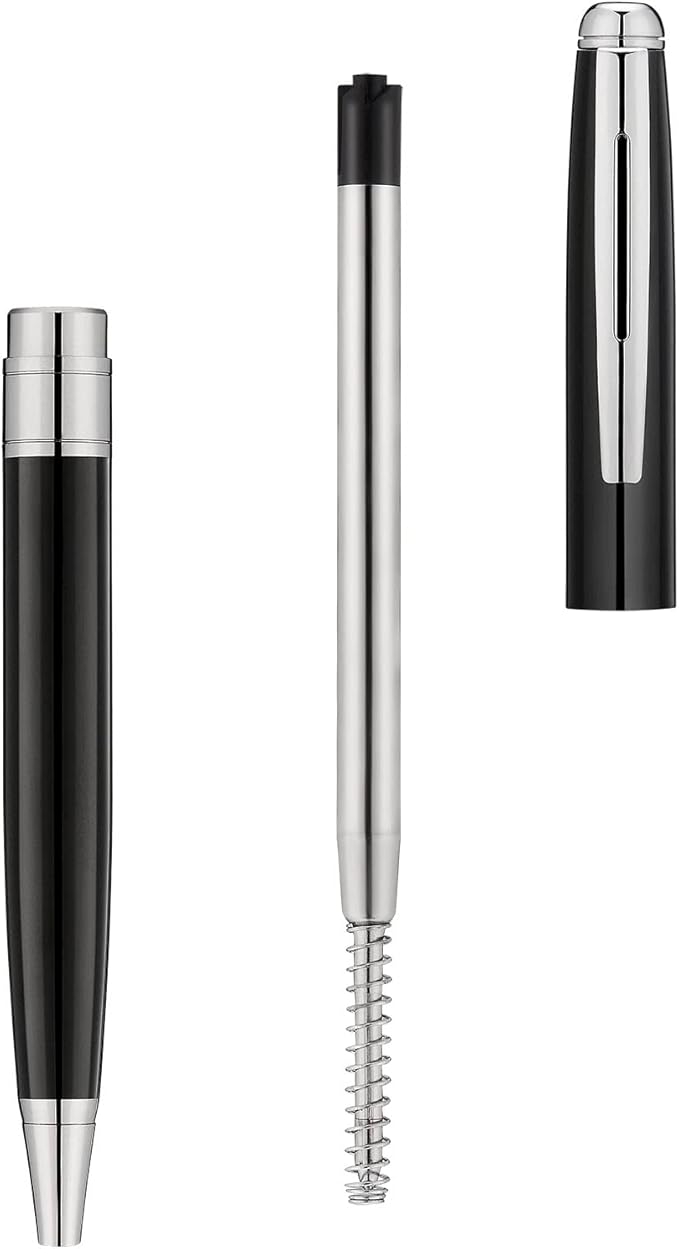 10 Pcs Replaceable Ballpoint Pen Refills, Black Ink Refill, 1mm Medium Refill Compatible with Parker Pen (Black Ink)