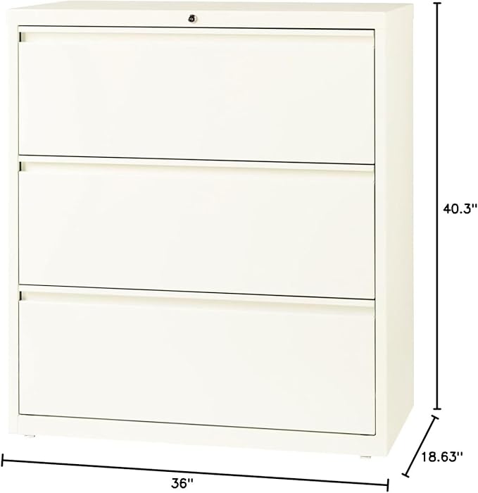 Commercial 3-Drawer Lateral File with Full Width Pull, 36-Inch Wide - Cloud