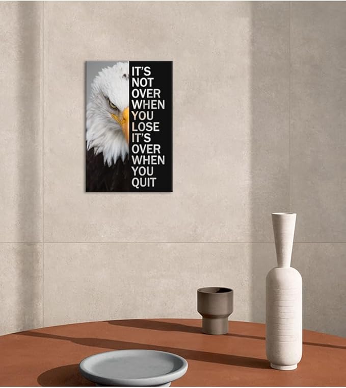 Inspirational Canvas Wall Art Inspirational Animal Eagle Poster Motivational Entrepreneur Positive Quote Picture Print Artwork Office Decor Holiday Gift Frame Ready to Hang[12''W X 18''H]
