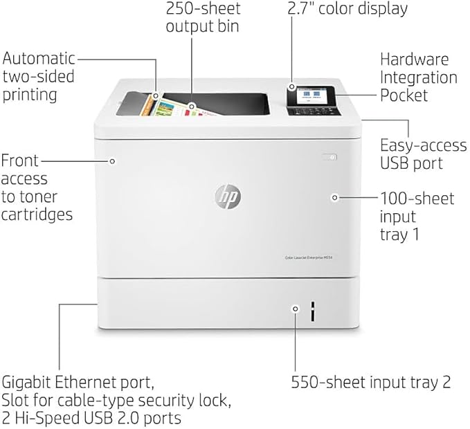 HP Color LaserJet Enterprise M554dn Duplex Printer (7ZU81A)