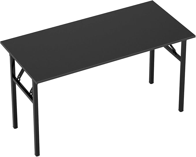 SogesPower Computer Desk Folding Table 47 inches Fully Assembled Sturdy Writing Desk for Home Office Folding Desk, Black