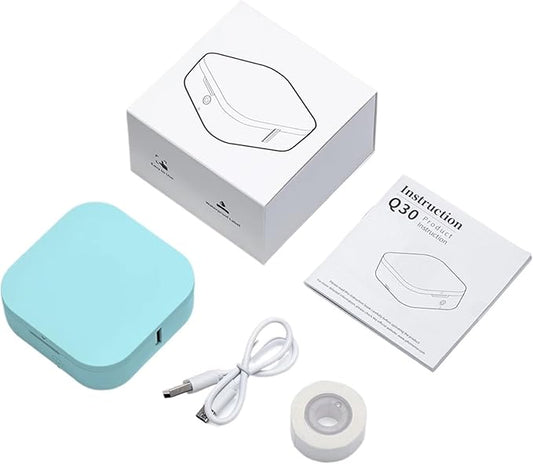 Label Printer, Q30 Label Maker Wireless Mini Thermal Printer Portable Adhesive Sticker Barcode Labeling Machine for School Home Office(Green Printer)