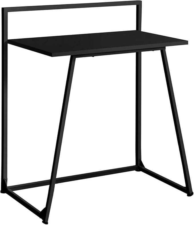 Penau Contemporary Computer Desk, Compact 30Inch L Home Office Workstation with Black Laminate Top and Sturdy Metal Base