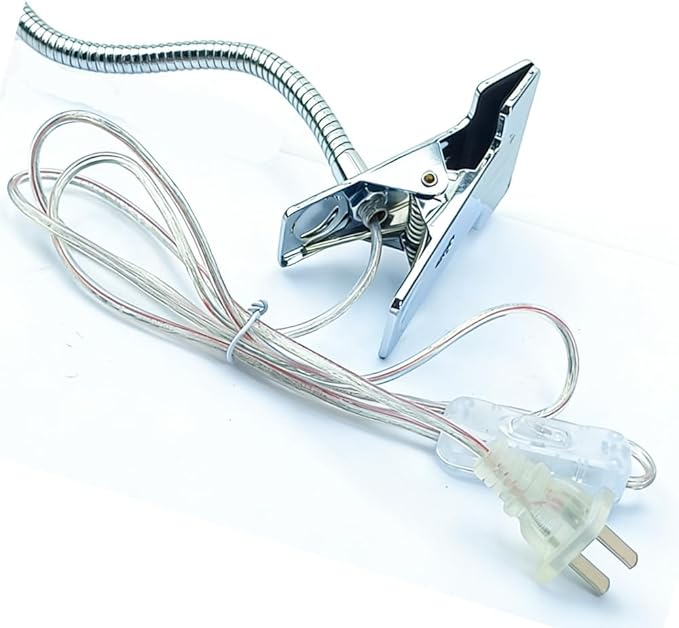 QUANS 5W 5x1W Warm White Clamp Clip on 19inch Flexible Gooseneck High Power LED Desk Table Sewing Study Work Bedside Reading Swing Arm Light Lamp,Ultra Bright Silver 110V US Plug