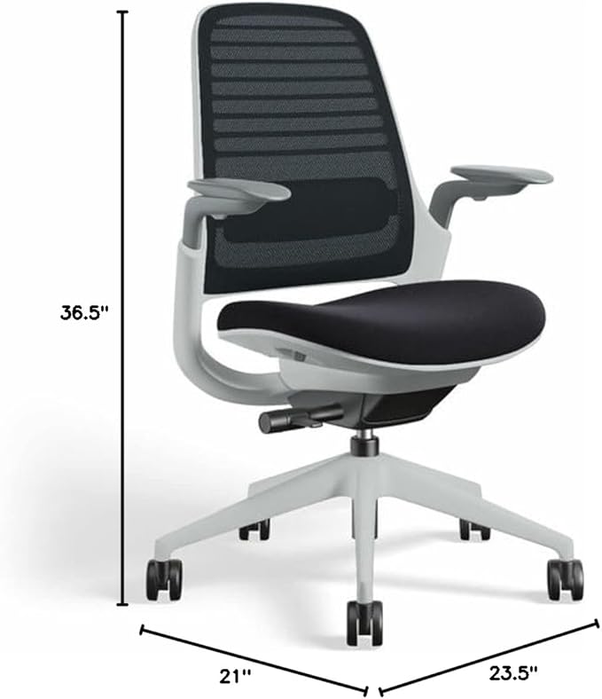 Steelcase Series 1 Office Chair, Seagull Frame (Carpet Casters, Licorice)