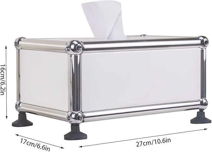 Stylish Tissue Box Stainless Steel Tissue Box Napkin Tissue Box Holder and Rectangle Tissue Organizer for Kitchen Office Room Home Decor Modern Tissue Box (Color : Blue) (Blue)