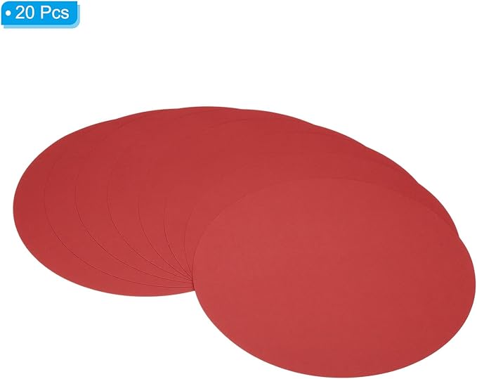 PATIKIL 11.4-inch Round Cardboard Paper, 20 Pcs 200GSM Blank Disc Circles Slices Cutouts Paper for Party Decorations DIY Craft Arts Drawing Painting Writing, Red