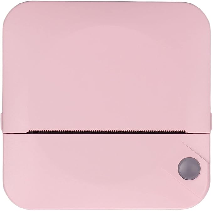 Tyenaza Mini Printer 200DPI Thermal Paper Ergonomic Design Rechargeable Battery Safe Stable Portable Printer for Home Office (Pink)