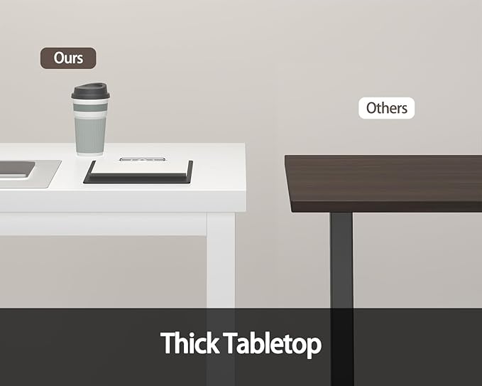 63 Inch Large Computer Desk, Modern Office Desk with Adjustable Feet, Gaming Desk with Deep Desktop, Study Writing Table for Home Office, Work from Home, White