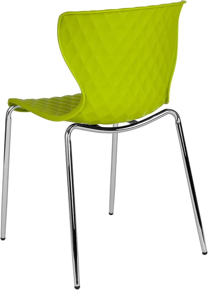 Flash Furniture Lowell Contemporary Design Citrus Green Plastic Stack Chair