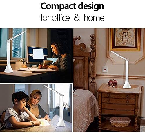 LED Desk Lamp (3 Modes, Touch Control) - Office Lamp for Reading, Studying, USB Rechargeable