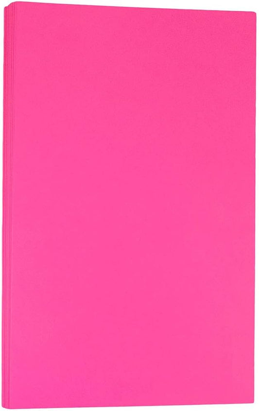JAM PAPER Legal Colored 24lb Paper - 90 gsm - 8.5 x 14 - Ultra Fuchsia Pink - 100 Sheets/Pack