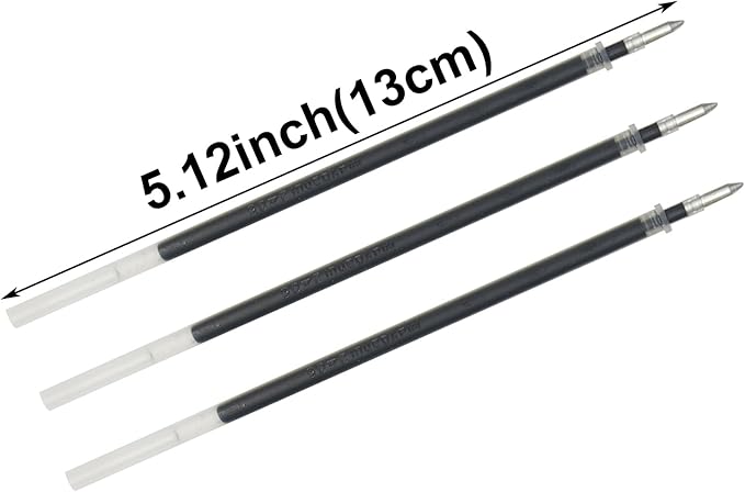 Maydahui 50 Pcs Black Gel Pen Refills with 5 mm Aperture 5.12 inch(13 cm) Smooth Writing Pen Refills 0.7 mm Replacement Gel Ink Refills for Stationery School Office Supplies (Black)