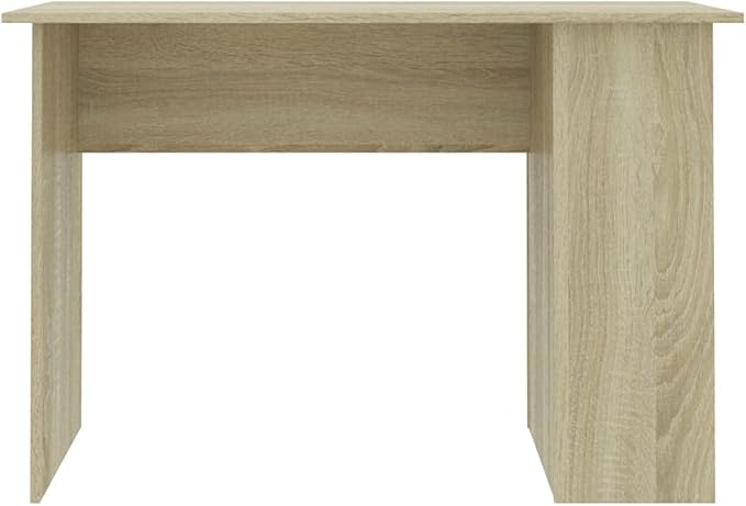 Modern Writing Desk Table with 2 Shelves, Study Computer Desk for Home, Sonoma Oak 43.3"x23.6"x28.7" Engineered Wood