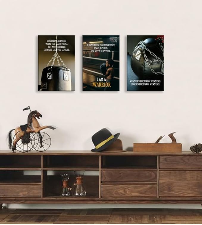 Inspirational Quotes Wall Art Discipline Poster Struggle and Focus on Painting Modern Artwork Canvas Posters Motivational Wall Decor For Office Boxing Gym Home Framed Ready to Hang [48''Wx 24''H]