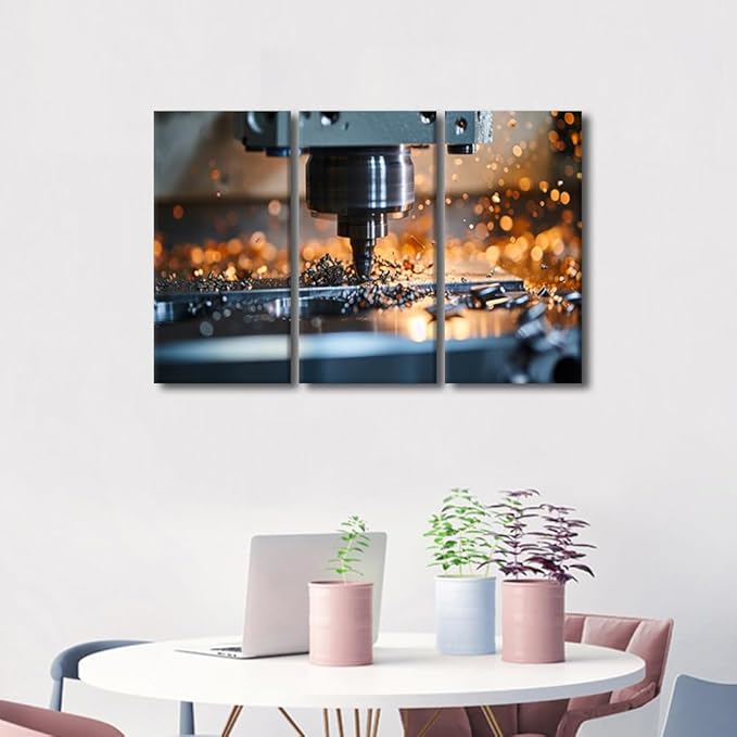 Machine Canvas Art Wall Decor for Bedroom Machine Wall Decor Office Decor Canvas Frame Art Prints Multi Panel Wall Art Bathroom Decor Wall Art Modern Home Decor Artwork Wall Hanging, 36x24 Inch