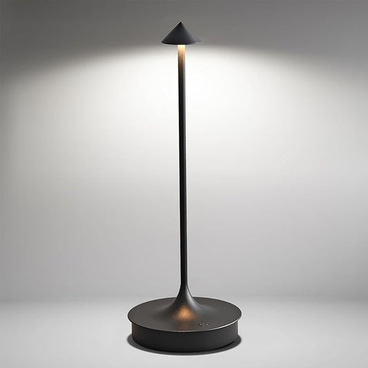 Cordless Table Lamp Rechargeable LED Battery Operated 4000mAh Table Lamp Touch Dimmable Lamp Outdoor Waterproof Portable Wireless Table Light for Dining Restaurant Bar Indoor/Outdoor Use (Black-1PC)
