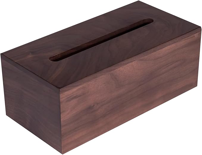 Stylish Tissue Box Wooden Cover Tissue Box Napkin Dispenser Holder Box and Rectangle Tissue Organizer for Vanity Desks Offices Bedroom Home Modern Tissue Box (Color : Brown, Size : C) (Brown C)
