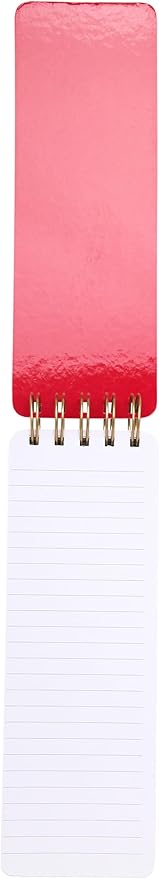 Eccolo Tall Spiral Memo Pad, 300 Pages, 150 Sheets, Double Spiral Binding, Office Essentials for Work, List Notepad for Students, Class, and Shopping, I Heart Lists (Gold, 3x8.5 inches)