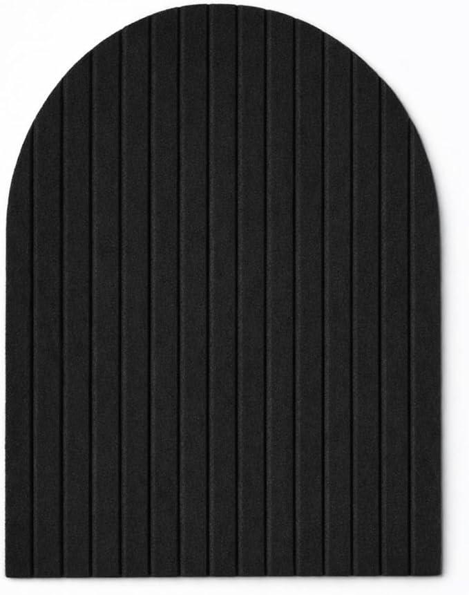Orelle Fluted Arch Felt Bulletin Board | Foldable Peel and Stick Felt Board for Wall | Aesthetic Arch Pin Boards for Walls, Office, Vision Board, Kids Art Display | 23 x 31”| Black