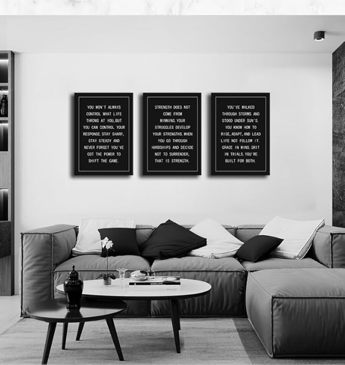 3 Panels Inspirational Canvas Wall Art Office Wall Decor Motivational Entrepreneur Quotes Poster Inspiring Print Artwork Painting Picture for Framed Home Living Room Decoration[60''Wx 28''H]