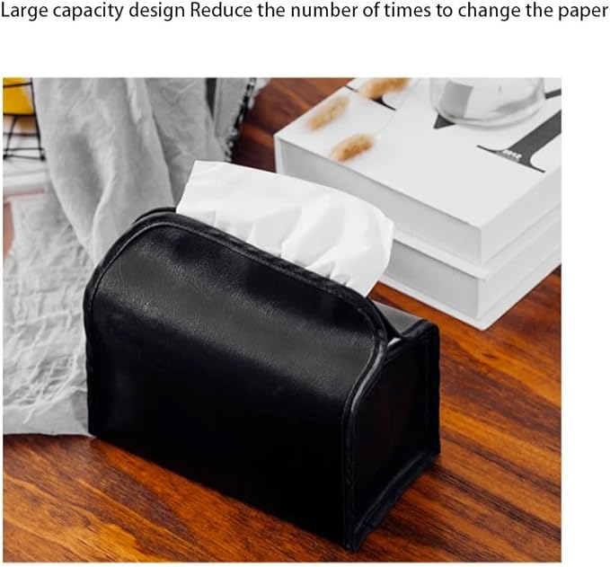 Stylish Tissue Box Car Tissue Box and Creative Tissue Box Leather Tissue Box for Bathroom Vanity Countertop Desk Office Gift Decor Hotel Modern Tissue Box (Color : Black, Size : Large) (Brown Large)