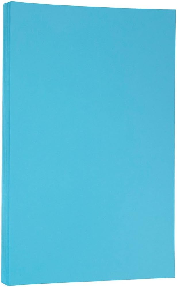 JAM PAPER Legal Colored 24lb Paper - 8.5 x 14 - Blue Recycled - 100 Sheets/Pack