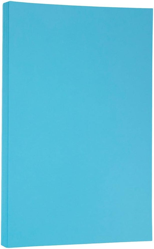 JAM PAPER Legal Colored 24lb Paper - 8.5 x 14 - Blue Recycled - 100 Sheets/Pack