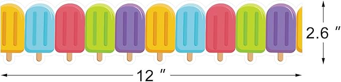 72 Feet Cool Ice Pops Border Summer Bulletin Board Borders Trim for Summer Classroom Party Decoration