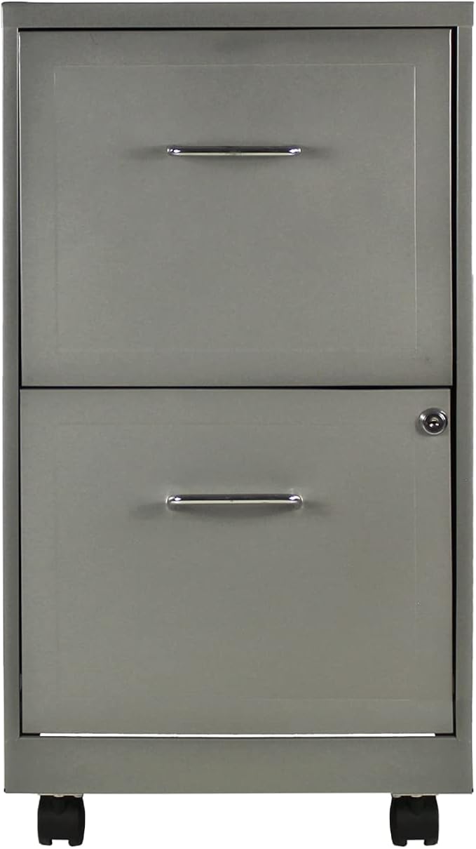 Lorell 2-Drawer Mobile File Cabinet, Gray- (LLR16873)